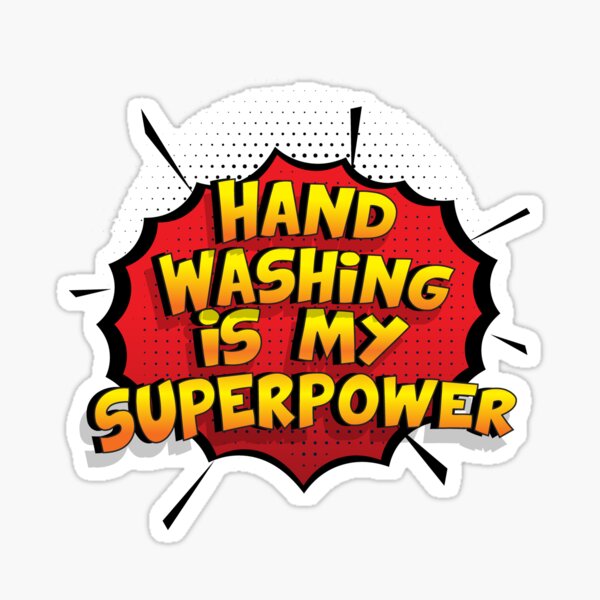Sticker mural Citation pour salle de bain avec un guide pour se laver les  mains