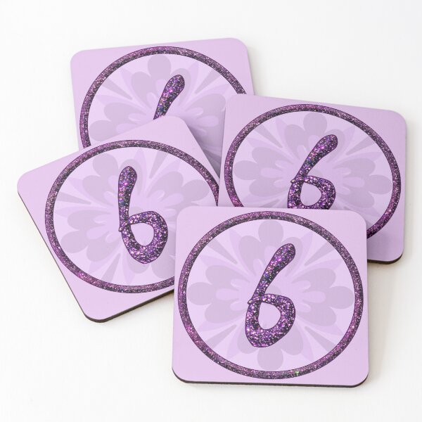 Item preview, Number six 6 number date age purple glitter designed and sold by GlamourChick.