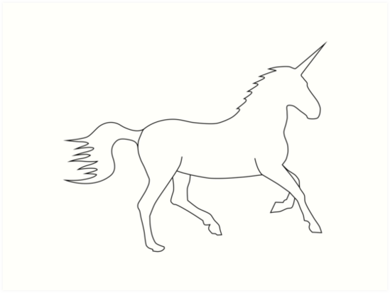 unicorn outline art prints by lucid reality redbubble