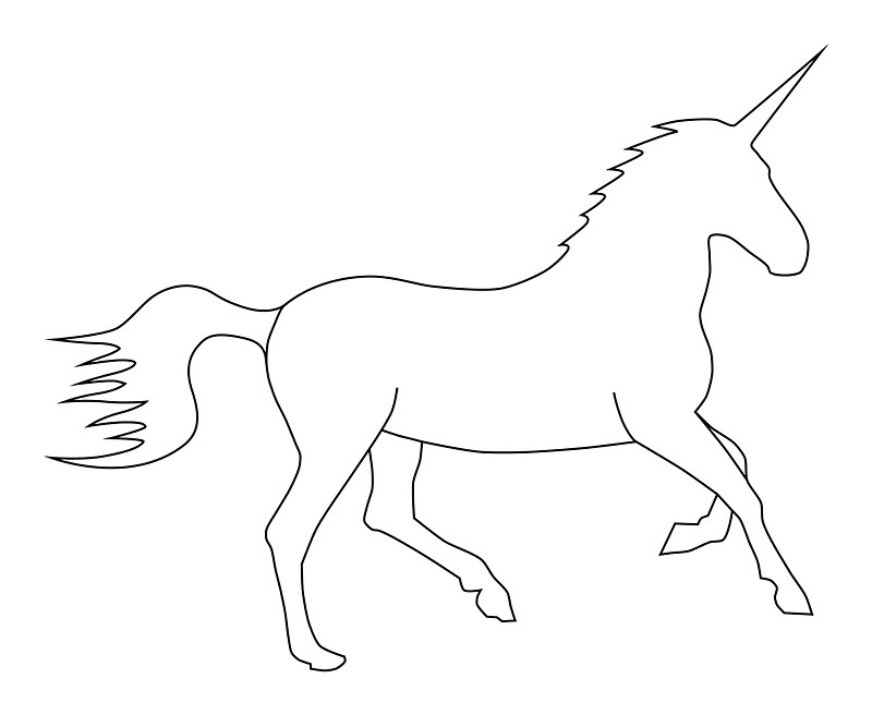 Unicorn Outline Canvas Art