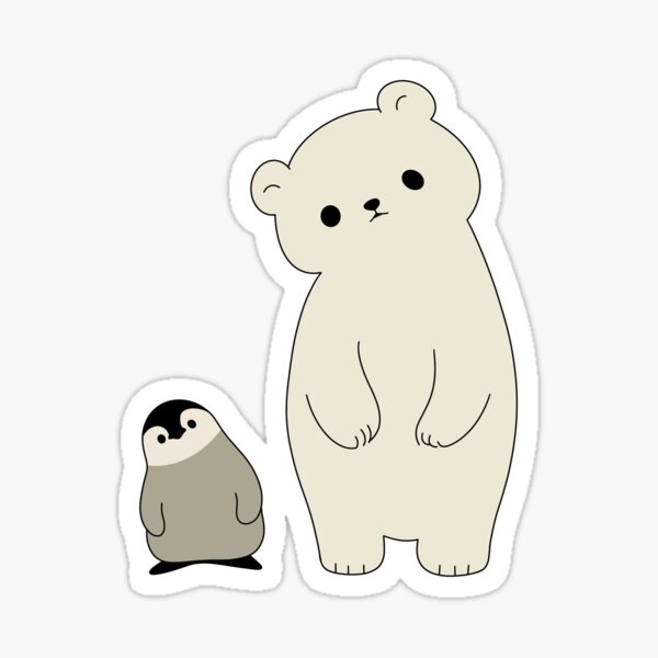 penguin and polar bear Sticker
