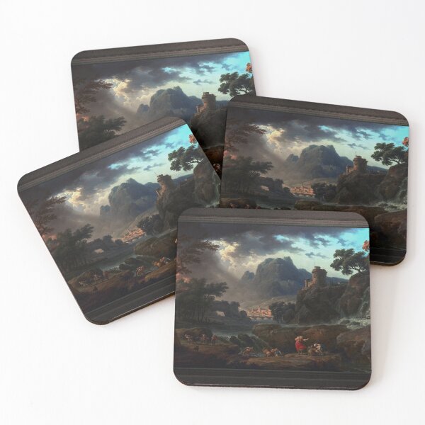 Item preview, A Mountain Landscape with an Approaching Storm by Claude Joseph Vernet Fine Art Old Masters Reproduction designed and sold by Xzendor7 Digital Art Creations.