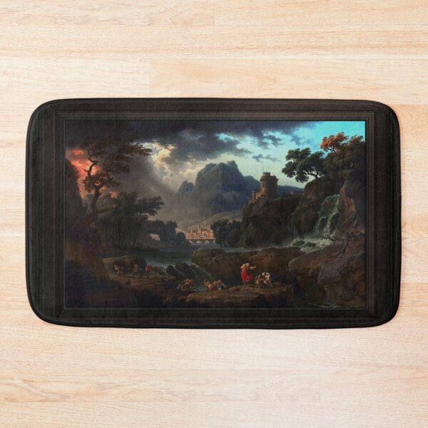 Item preview, A Mountain Landscape with an Approaching Storm by Claude Joseph Vernet Fine Art Old Masters Reproduction designed and sold by Xzendor7 Digital Art Creations.