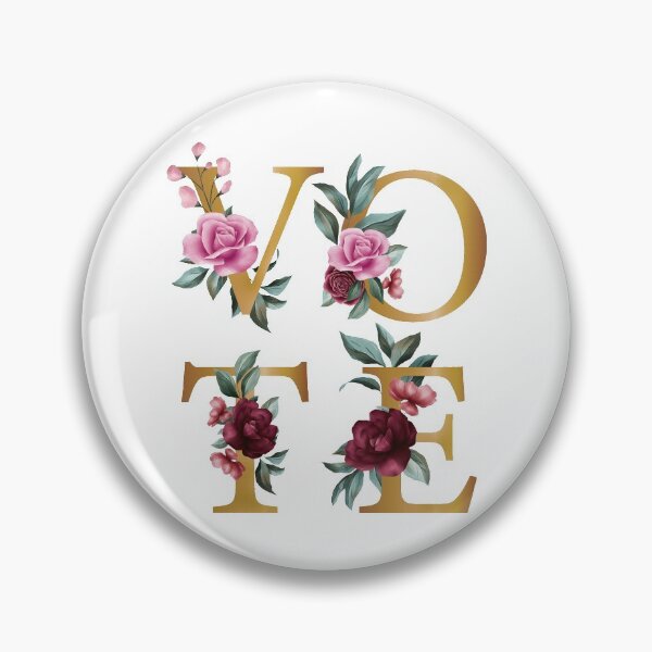 Item preview, Gold Burgundy Floral Feminine vote designed and sold by MGdezigns.