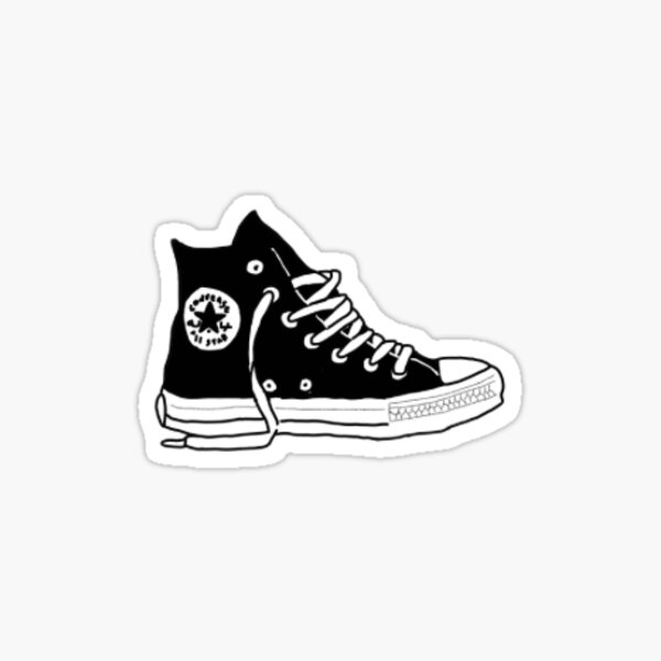 hand drawn Black Converse Sticker for Sale by daisyndelilahs | Redbubble