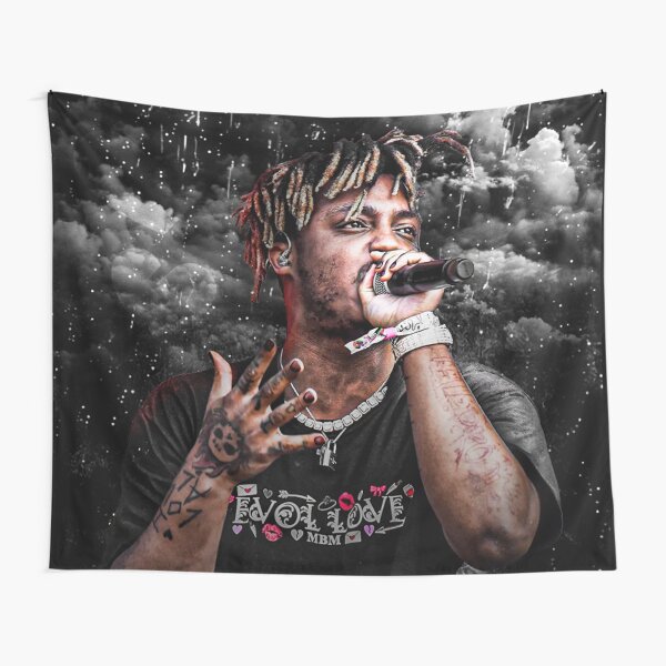 Juice Wrld In rain Designed Cartoon Concert Photo Tapestry