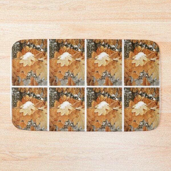 Item preview, Snow on oak leaves designed and sold by J Rier Photography.