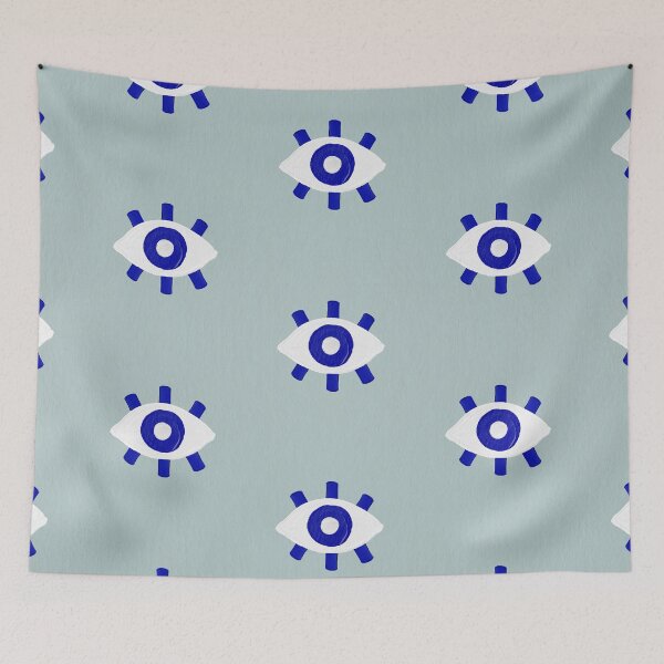 Item preview, Evil Eye Dots – Mint & Navy designed and sold by Cat Coquillette.