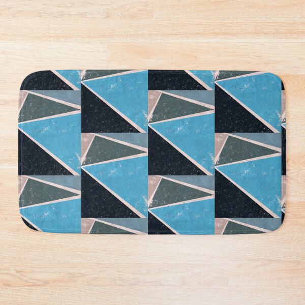 Item preview, Retro Geometrical Triangles in Blue Shades designed and sold by ibadishi.