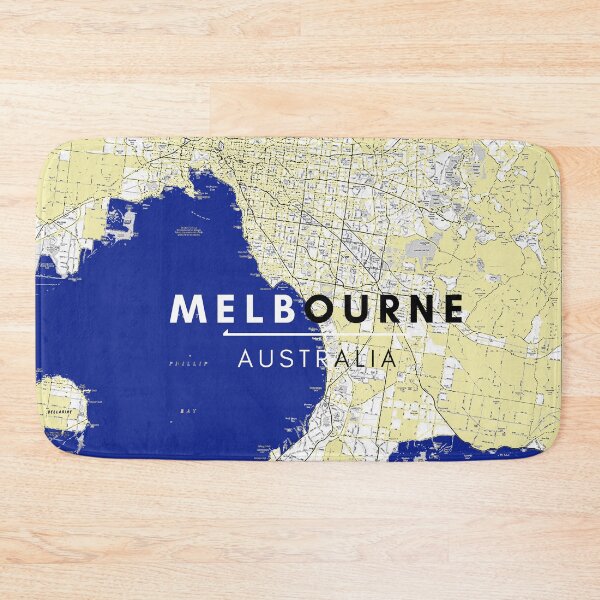 Item preview, Melbourne Blue and Yellow Map designed and sold by creative-boo.