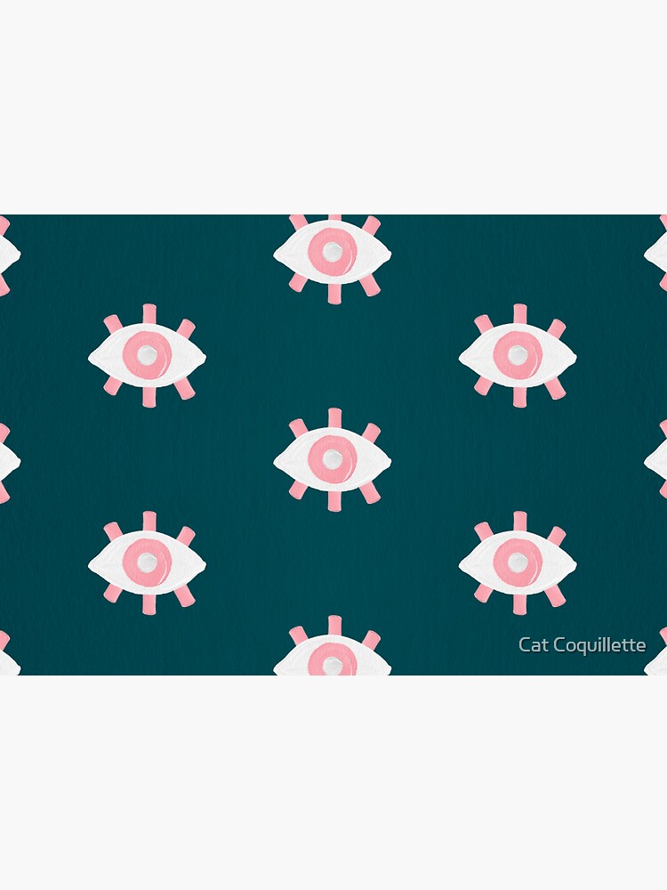 Evil Eye Dots – Teal & Pink by catcoq
