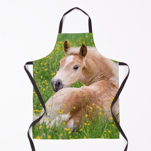 Item preview, Haflinger Horse Cute Foal Resting in a Flowerbed designed and sold by Katho Menden.