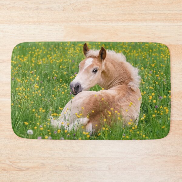 Item preview, Haflinger Horse Cute Foal Resting in a Flowerbed designed and sold by Katho Menden.