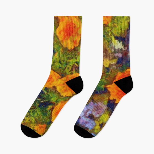 Item preview, Painted orange flowers in impressionist style  designed and sold by AnnaMelekhina.