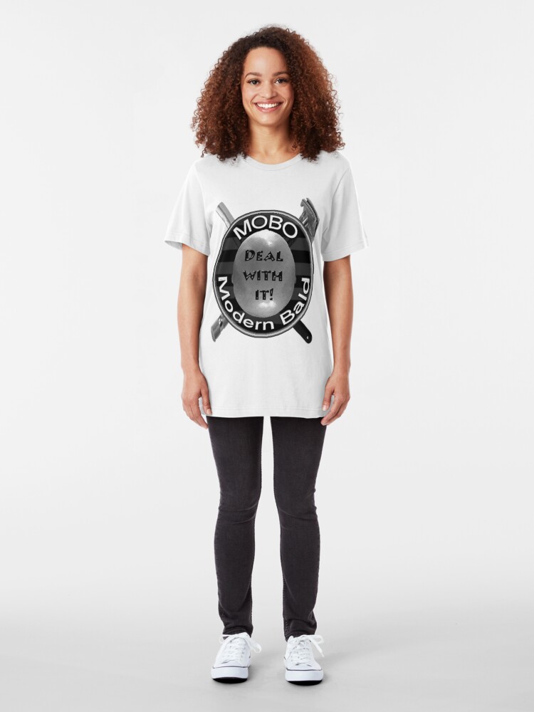 Alternate view of MOBO - Modern Bald - Deal with it, now in Black and White! Slim Fit T-Shirt