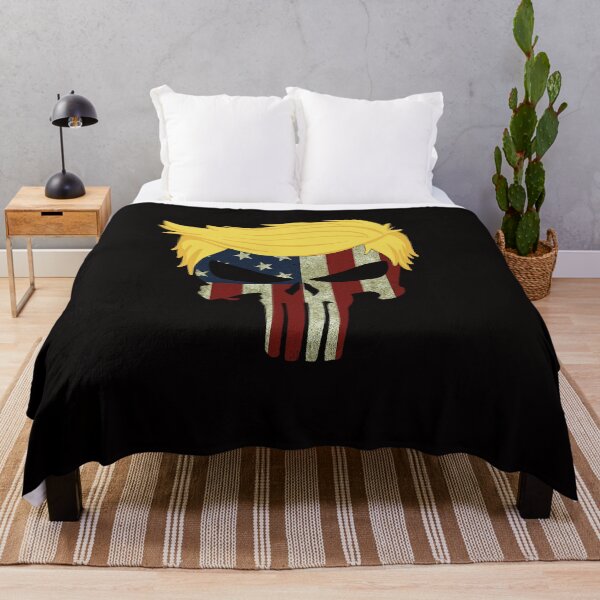 Item preview, Trump Hair USA Flag Patriot Skull Pro Reelect 2024 GOP Bikers Gift designed and sold by marinn.