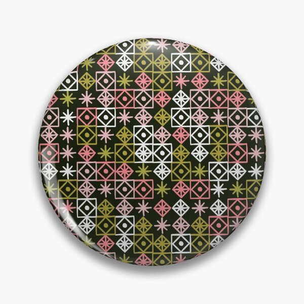 Item preview, Geometric Lace – Pink on Sage designed and sold by Cat Coquillette.