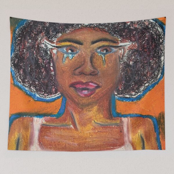 Item preview, Emotional Girl (oil pastel) designed and sold by hibiscus-.