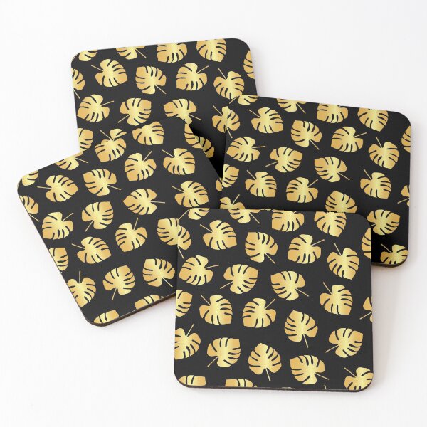 Item preview, Golden Monstera plants leaves seamless pattern for hawaii or aloha feeling designed and sold by anins-azuree.