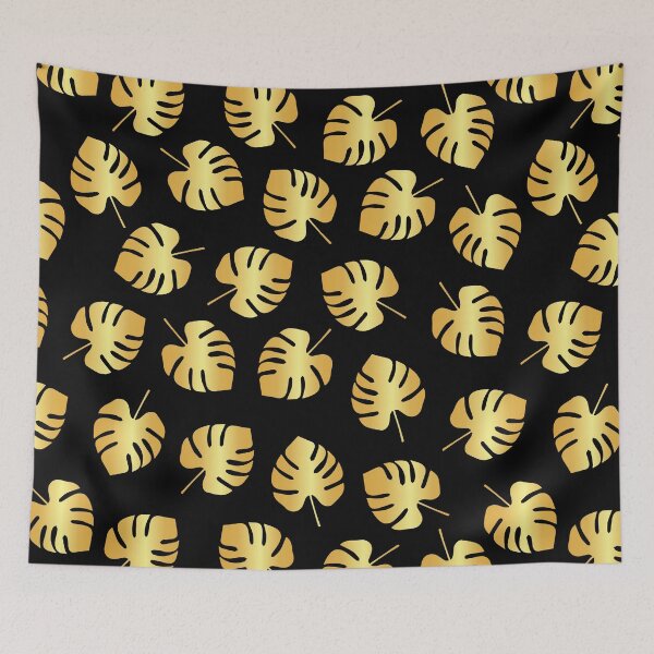 Item preview, Golden Monstera plants leaves seamless pattern for hawaii or aloha feeling designed and sold by anins-azuree.