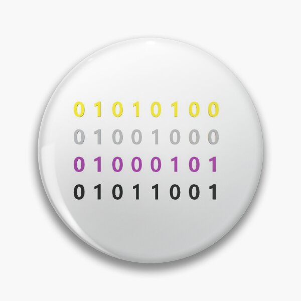 Item preview, THEY Non-binary Binary Code (solid sticker) designed and sold by Spectrum Perspectives.