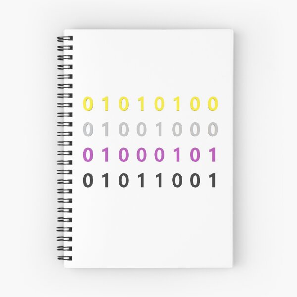 Item preview, THEY Non-binary Binary Code (solid sticker) designed and sold by Spectrum Perspectives.