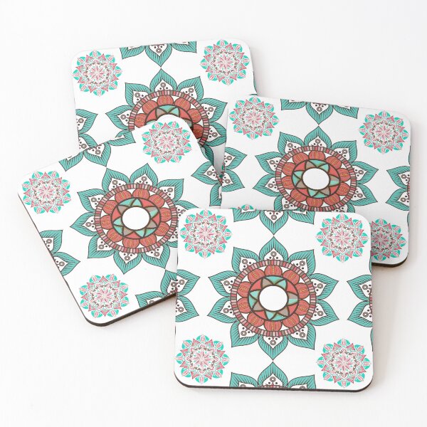 Item preview, Teal and Red mandala designed and sold by Sweet Champagne Designs.