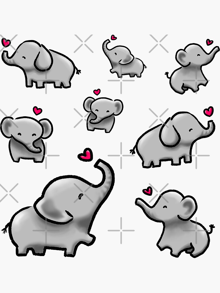 "Elephant Stickers" Sticker for Sale by Tane111 Redbubble