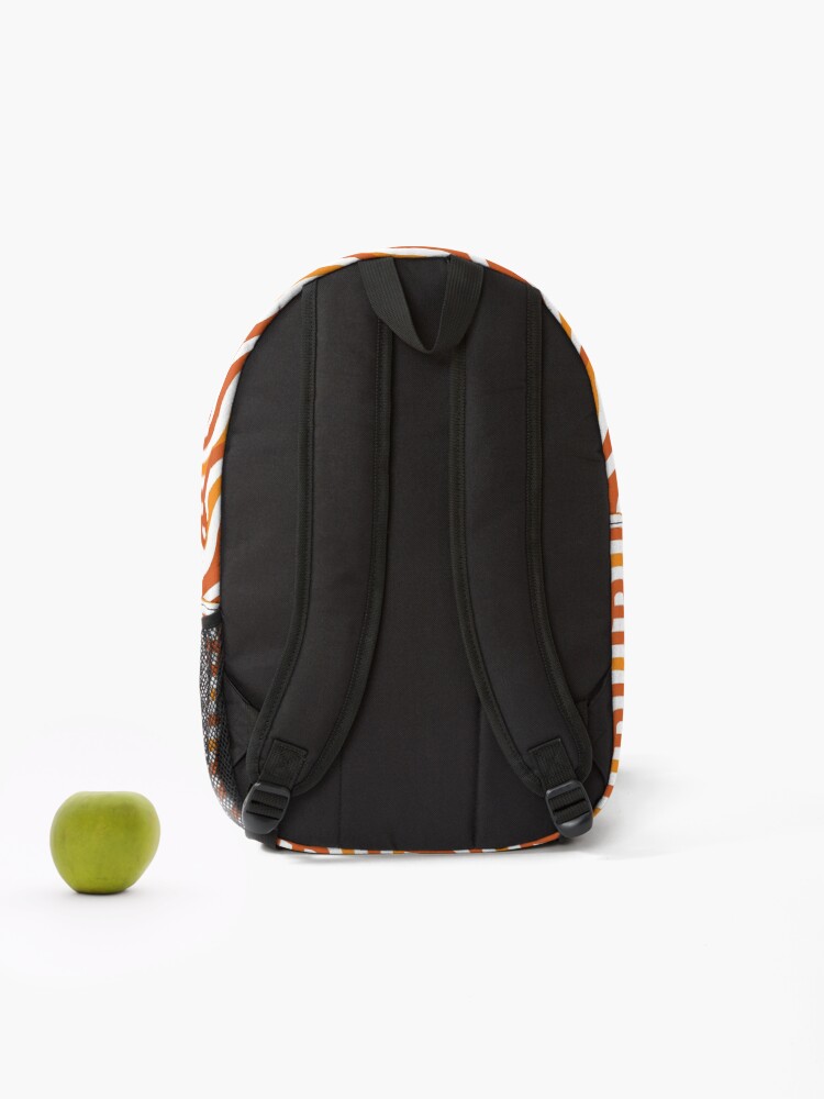 Thumbnail 2 of 3, Backpack, Horizontal Waves Pattern – Orange designed and sold by RoguePatterns.