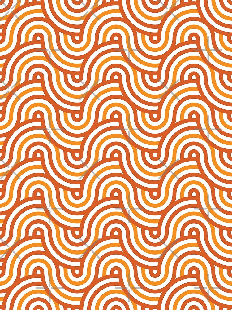 Thumbnail 3 of 3, Scarf, Horizontal Waves Pattern – Orange designed and sold by RoguePatterns.