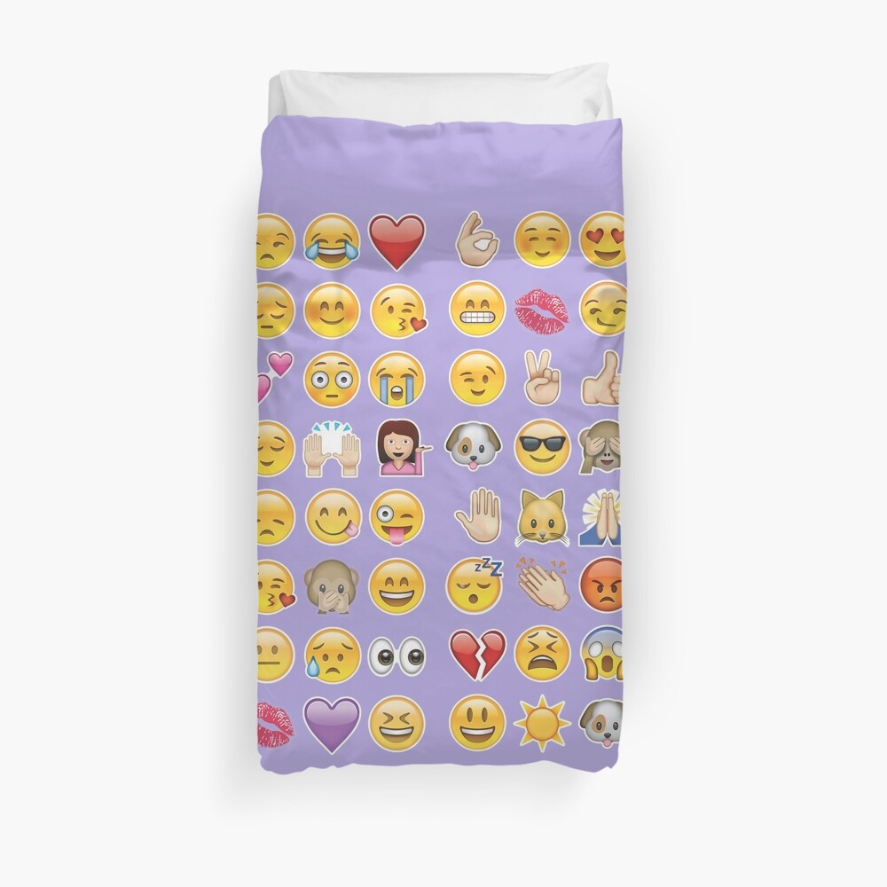 pastel purple emoji Duvet Cover