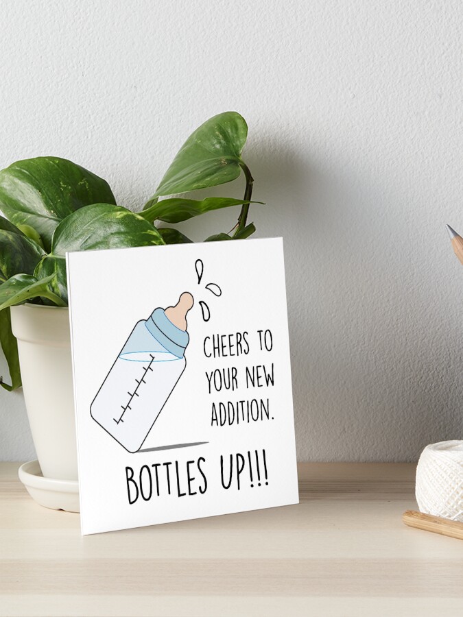 Bottles up! new baby card - pregnancy congratulations - funny pregnancy - having a baby card - card for new Dad - hitting the bottle Bottles up! new baby card - pregnancy congratulations - funny pregnancy - having a baby card - card for new Dad - hitting the bottle