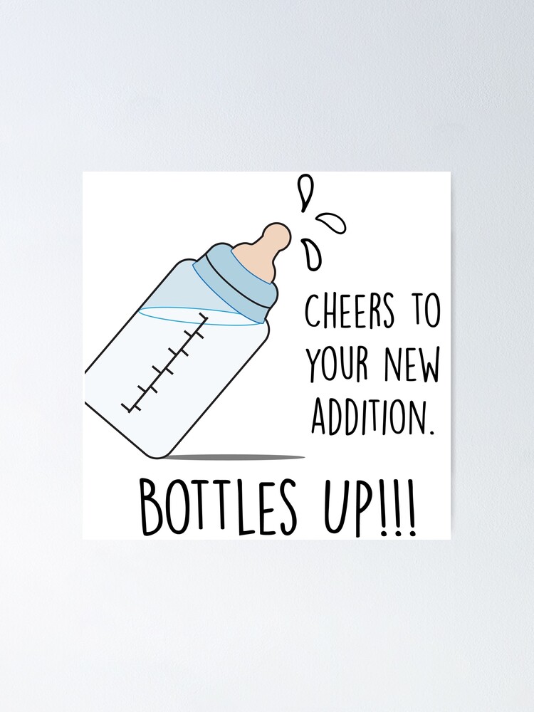 Bottles up! new baby card - pregnancy congratulations - funny pregnancy -  having a baby card - card for new Dad - hitting the bottle