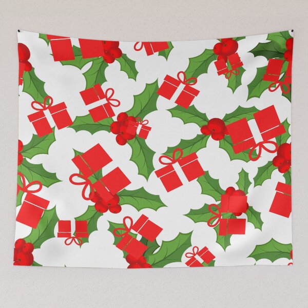 Item preview, Christmas Season Colorful Mistletoe and Gift Pattern designed and sold by Dream Wear.