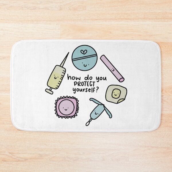 Item preview, How do you protect yourself? Birth Control / Contraception Cute Drawing / Cartoon designed and sold by alyskadraws.