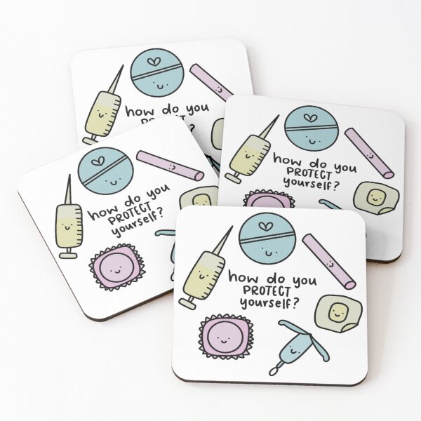 Item preview, How do you protect yourself? Birth Control / Contraception Cute Drawing / Cartoon designed and sold by alyskadraws.