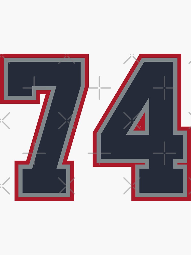 74 Navy Grey Red Sports Number Seventy-Four | Sticker