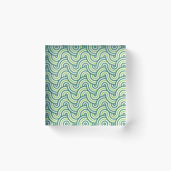 Item preview, Horizontal Waves Pattern – Green & Teal designed and sold by RoguePatterns.