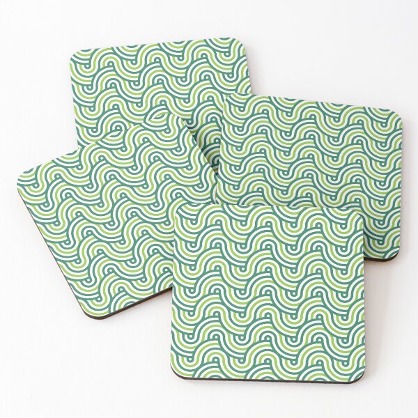 Item preview, Horizontal Waves Pattern – Green & Teal designed and sold by RoguePatterns.