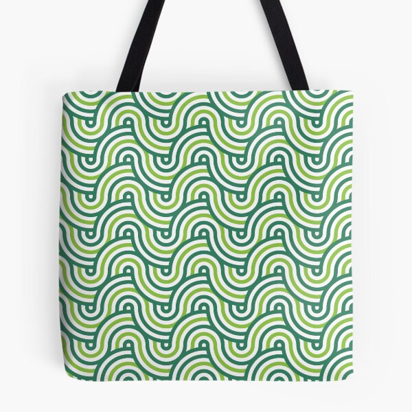 Item preview, Horizontal Waves Pattern – Green & Teal designed and sold by RoguePatterns.