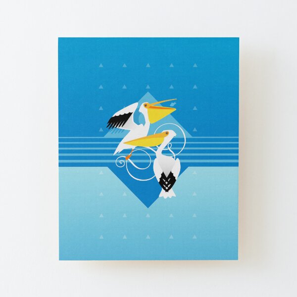 Birds - Pretty Pelicans Wood Mounted Print