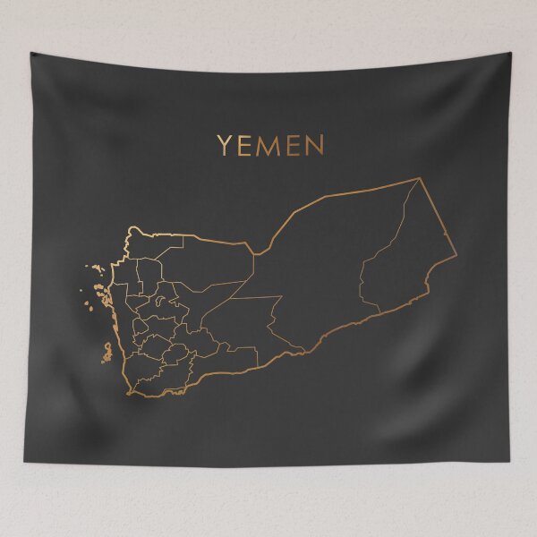 Item preview, Yemen Gold Outline Map with State Boundaries designed and sold by Alo.