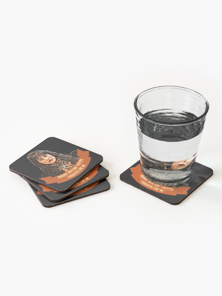 Aperçu 2 sur 5. Dessous de verre (lot de 4) avec l'œuvre Tshirt drôle Nadja créée et vendue par Jsherrill1022.