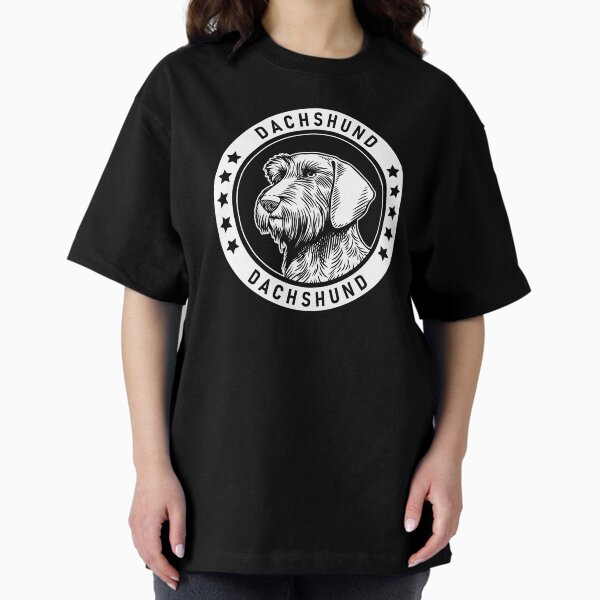 Wirehaired Dachshund Fan Gift Oversized T-Shirt