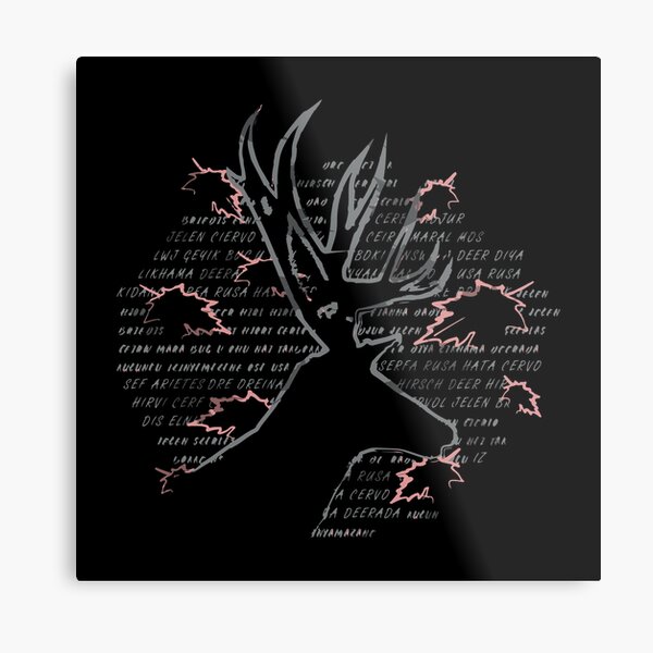 Hirsch mit Ahorn Metallbild