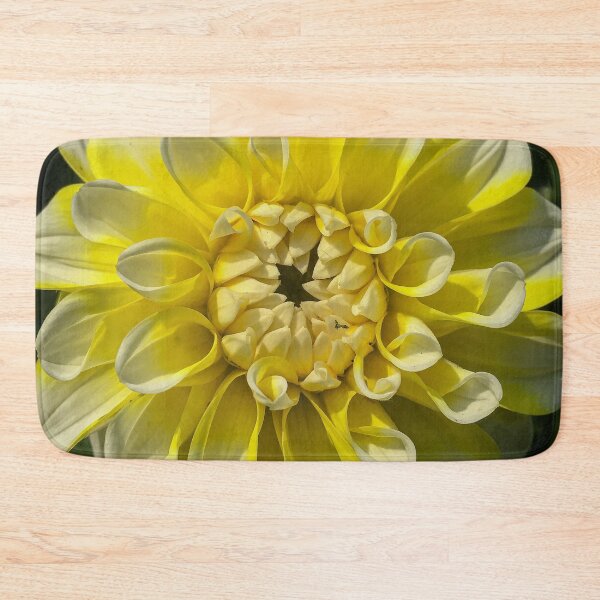 Item preview, Yellow and White Ball Dahlia. Double Bloom. Ray Florets 058 designed and sold by Bees-n-Flowers.