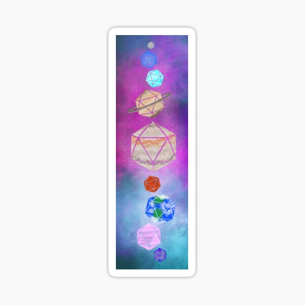 Solar System D20 - Full print Sticker
