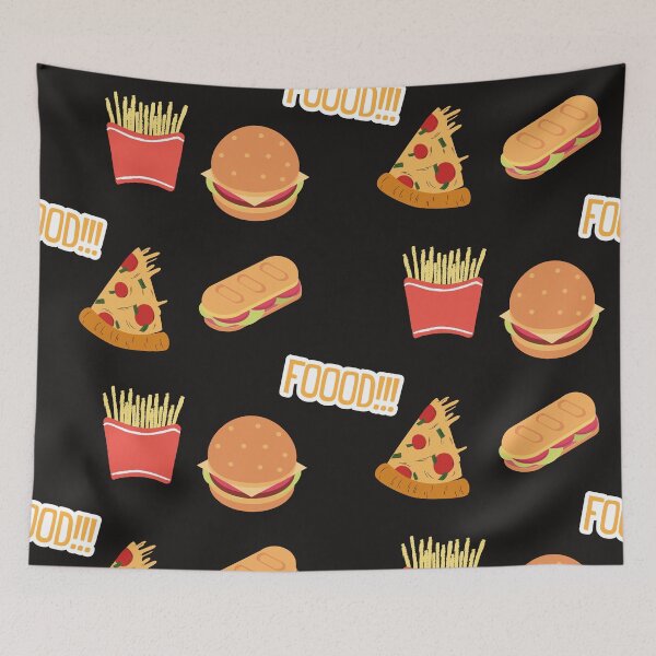 Item preview, Food Pattern: Pizza, Fries, Burger and Sadwich designed and sold by NelBo.