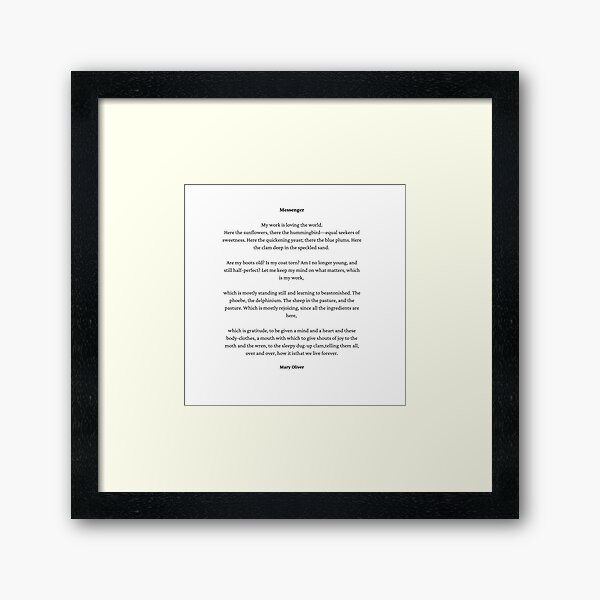 Item preview, Mary Oliver Quote Poem - Messenger designed and sold by HighSociety00.