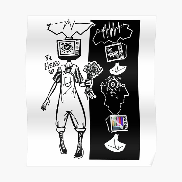 Character Head Posters Redbubble - tv head oc roblox